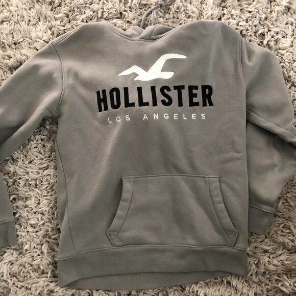 Soft and comfortable Hollister Co. hoodie in grey and white - Picture 1 of 4